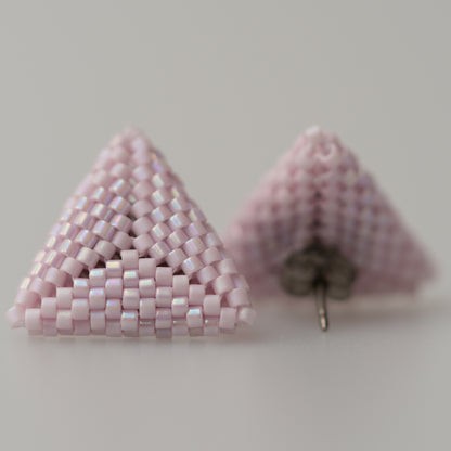 Lilac Hand-Beaded Earrings
