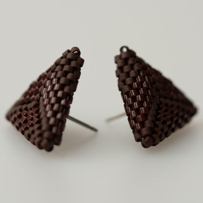 Espresso Hand-Beaded Earrings